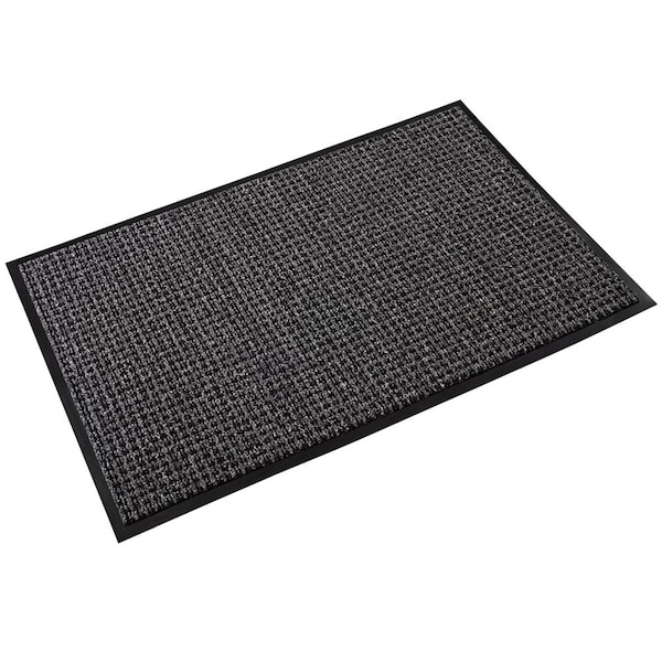 Crown Matting Technologies Scraper/Wiper Mat, Polypropylene, 3/8" Thick, Black/Gray, 4' W x 8' L OE 0048GY - main
